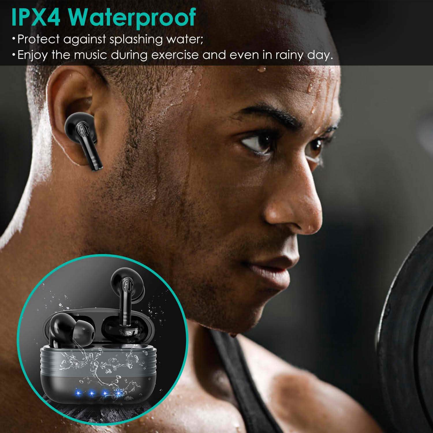 Waterproof Wireless 5.0 TWS Earbuds Headphones - Tophatter Daily Deals