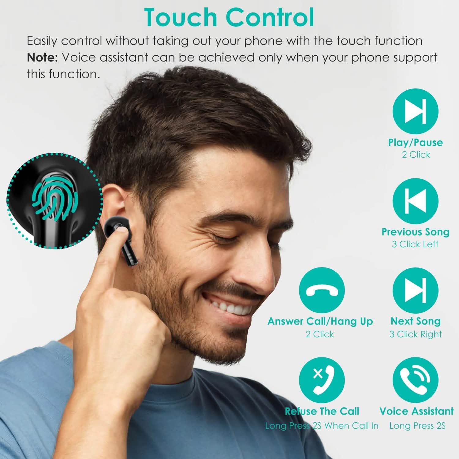 Waterproof Wireless 5.0 TWS Earbuds Headphones - Tophatter Daily Deals