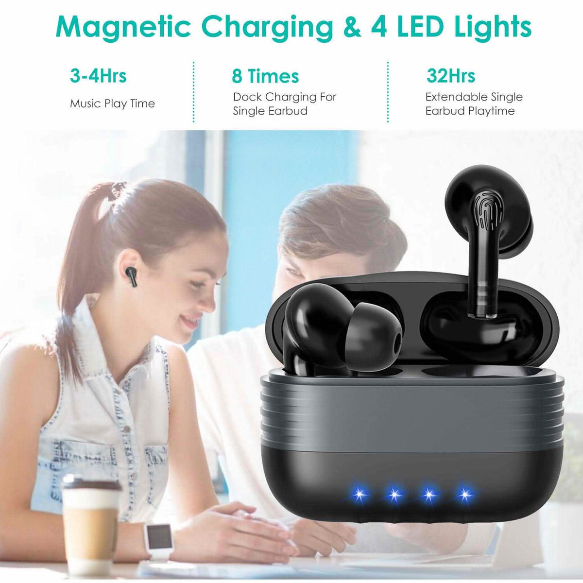 Waterproof Wireless 5.0 TWS Earbuds Headphones - Tophatter Daily Deals