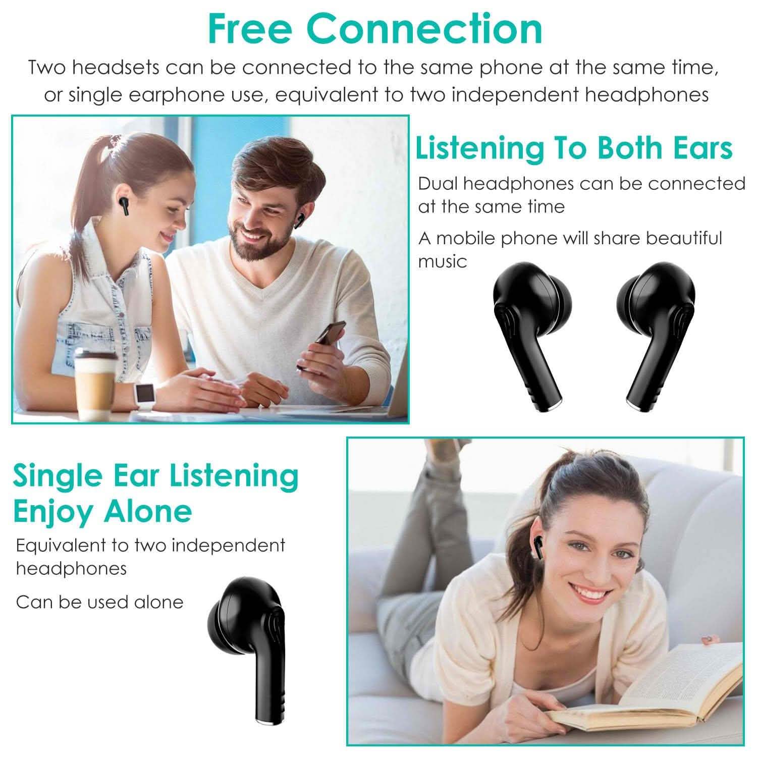 Waterproof Wireless 5.0 TWS Earbuds Headphones - Tophatter Daily Deals