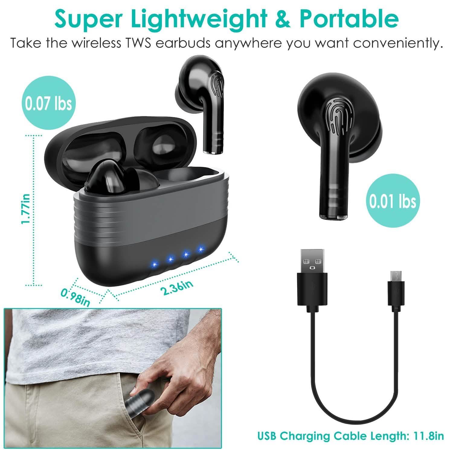 Waterproof Wireless 5.0 TWS Earbuds Headphones - Tophatter Daily Deals