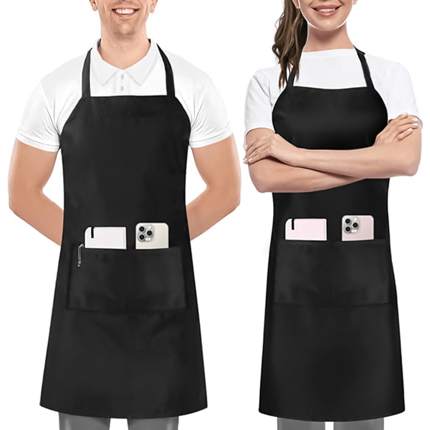 Waterproof Kitchen Apron - Plain Apron for Cooking Chefs Baking Pocket Craft BBQ Front Butcher Catering Clothing - Tophatter Daily Deals