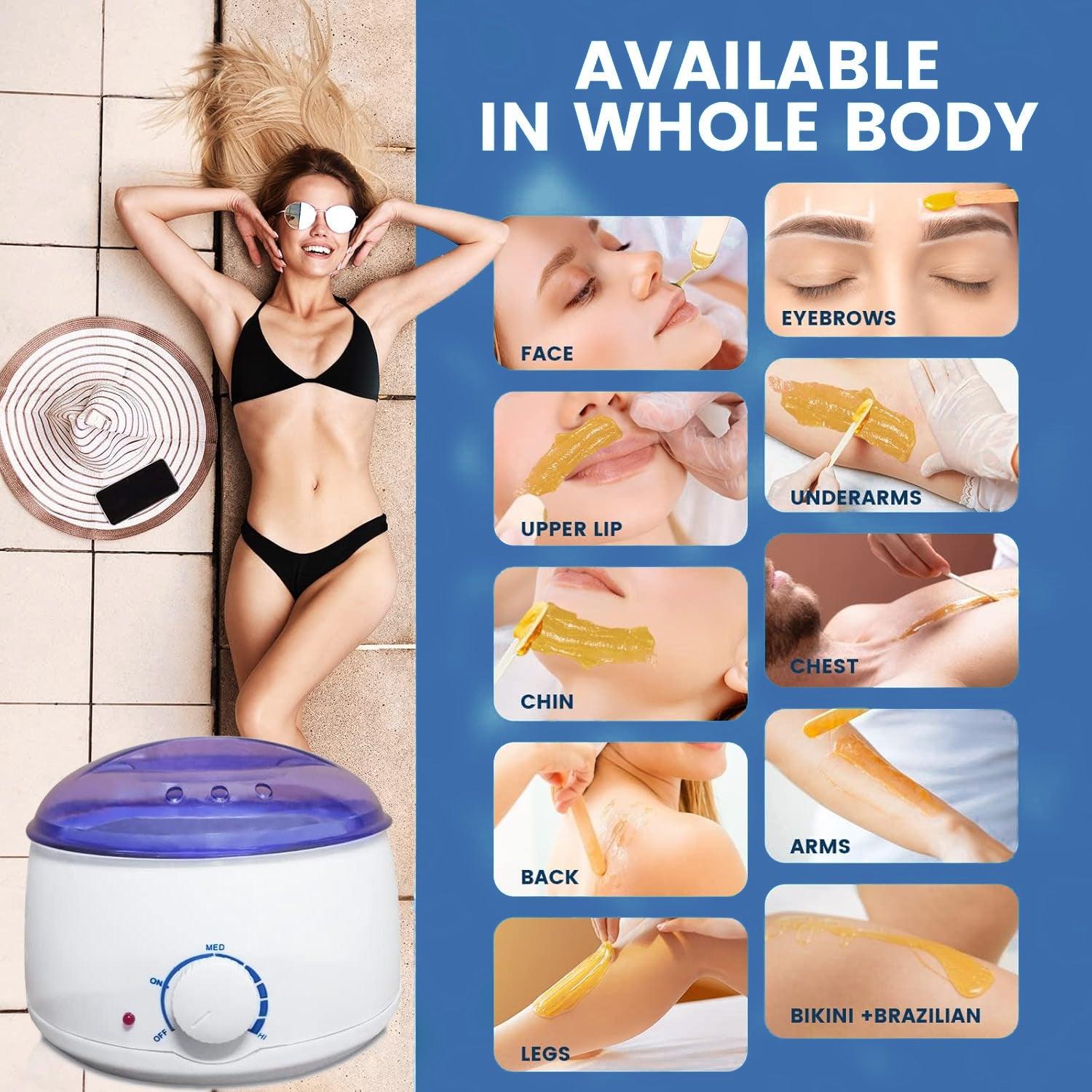 Wax Heater Warmer - Waxing Kit Depilatory Wax Beans Body Hair Removal Personal Care - Tophatter Daily Deals