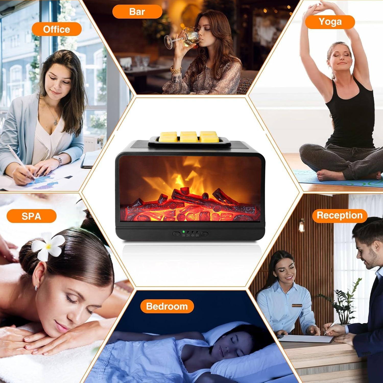 Electric Wax Melt Burner - Flame Fireplace Candle Wax Warmer Wax Melter for Scented Wax with 4 Timer Apparel & Accessories - Tophatter Daily Deals