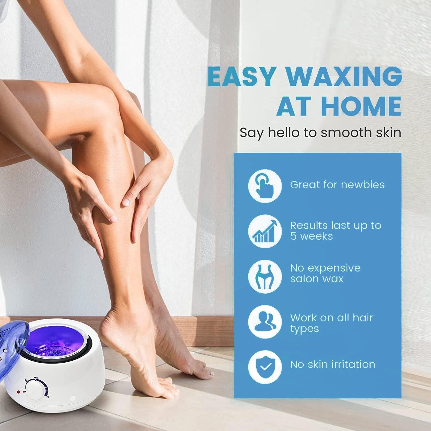 Wax Heater Warmer - Waxing Kit Depilatory Wax Beans Body Hair Removal Personal Care - Tophatter Daily Deals