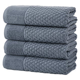 Cotton Diamond Waffle Weave Bath Towel Set - Grayson Collection Bath Towel (Pack of 4) Blue Bath - Tophatter Daily Deals