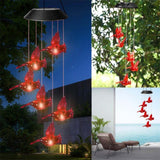 Solar Cardinal Wind Chime with Color Changing LED Lights, 29 Inch Solar Outdoor Lights - Tophatter Daily Deals