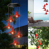 Solar Cardinal Wind Chime with Color Changing LED Lights, 29 Inch Solar Outdoor Lights - Tophatter Daily Deals