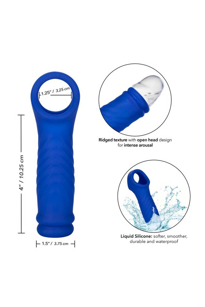 Cal Exotics - Admiral - Liquid Silicone Wave Penis Extension - Blue Sex Toy - Tophatter Daily Deals