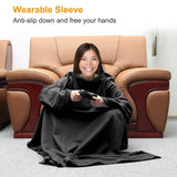 Wearable Fleece Blanket with Sleeves Women's Loungewear - Tophatter Daily Deals