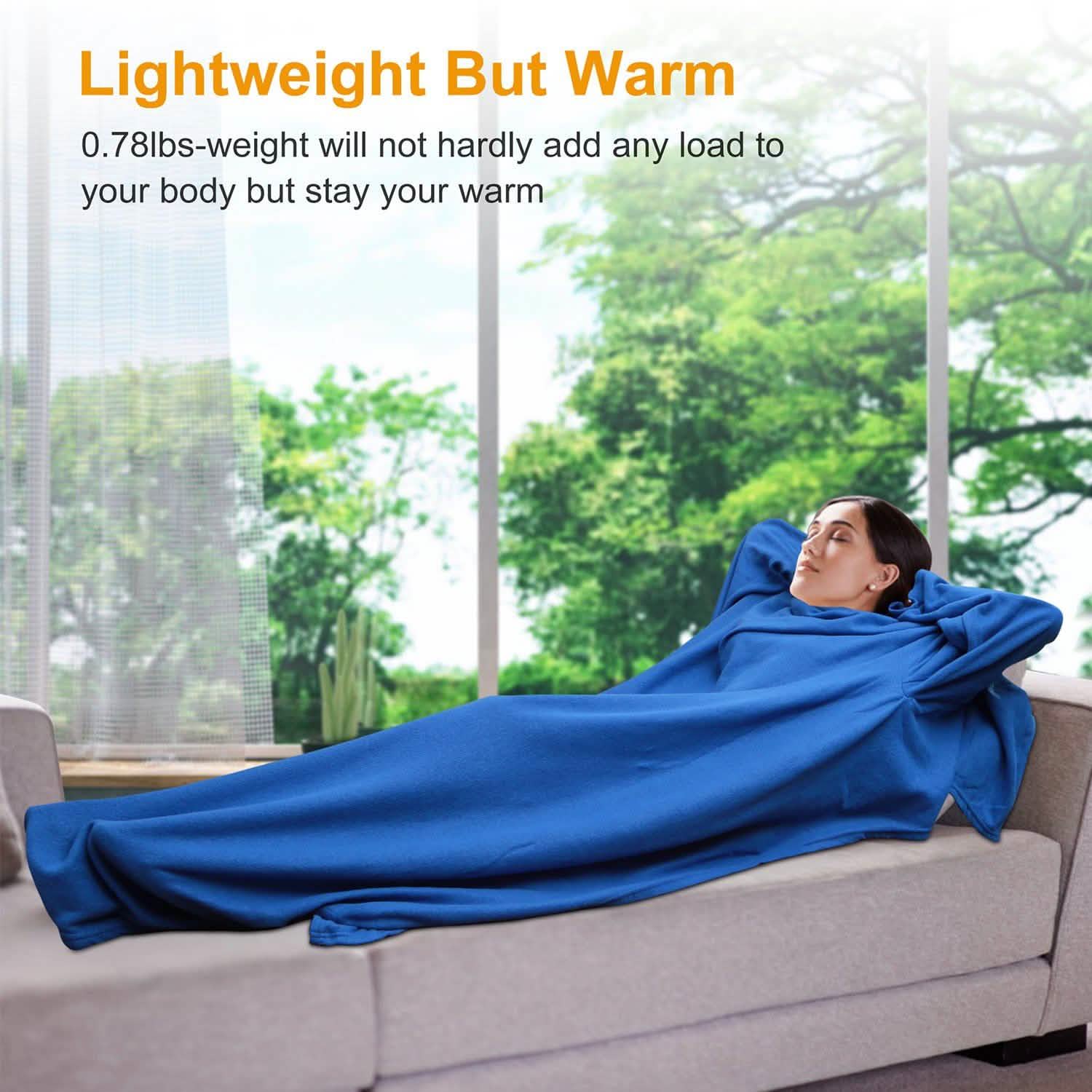 Wearable Fleece Blanket with Sleeves Women's Loungewear - Tophatter Daily Deals