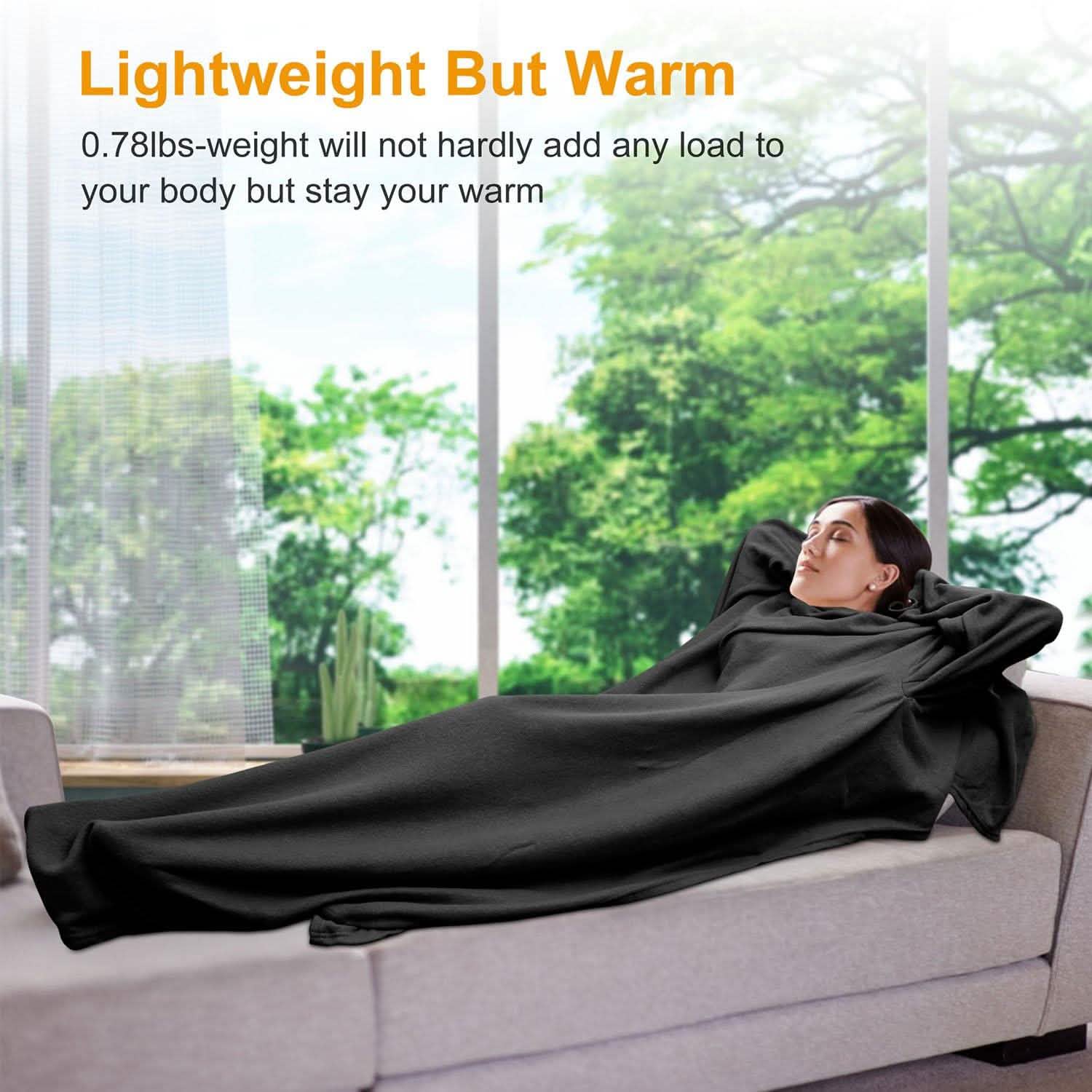 Wearable Fleece Blanket with Sleeves Women's Loungewear - Tophatter Daily Deals