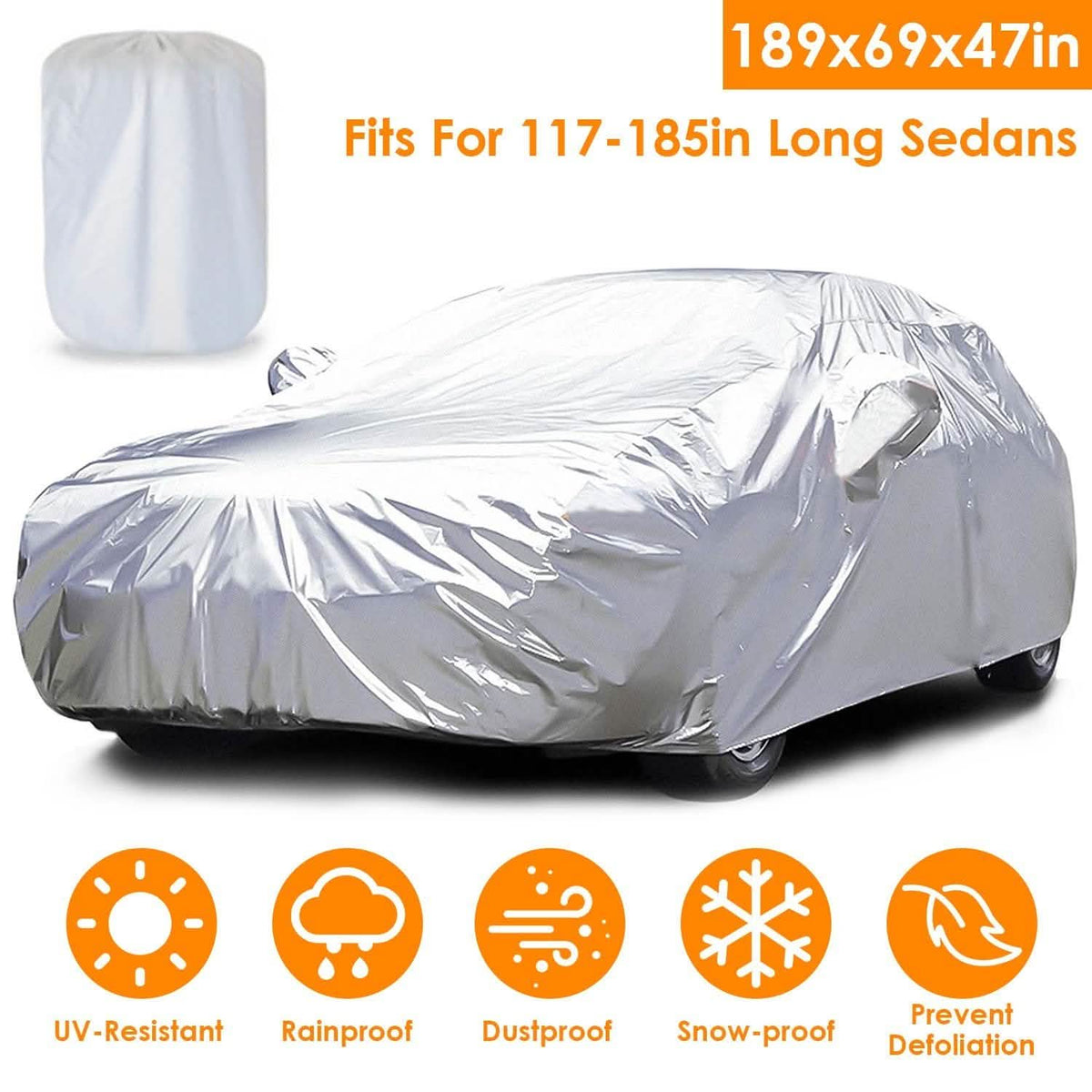 Weather UV Outdoor Full Cover For Sedans Up To 185" Automotive - Tophatter Daily Deals