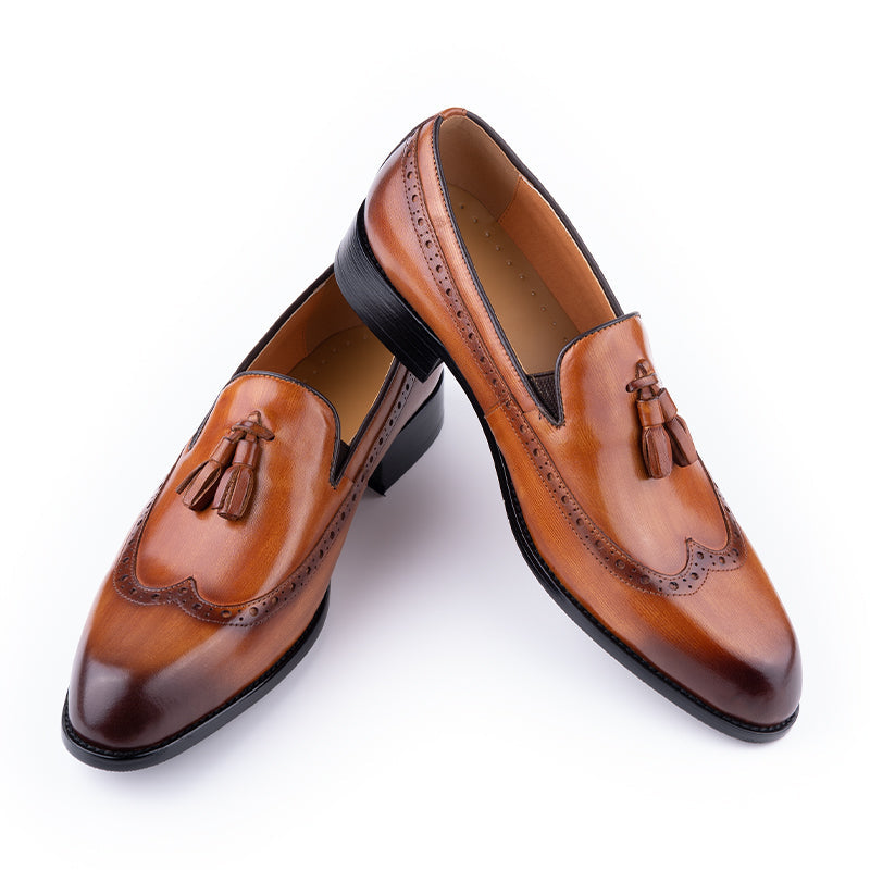 Formal Wedding Party Business Men Loafers Shoes Brown Men Dresses Shoes - Tophatter Daily Deals