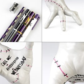 Wednesday Thing - Officially Licensed Writing Set With Pencil Holder Collectible Merchandise - Tophatter Daily Deals
