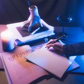 Wednesday Thing - Officially Licensed Writing Set With Pencil Holder Collectible Merchandise - Tophatter Daily Deals