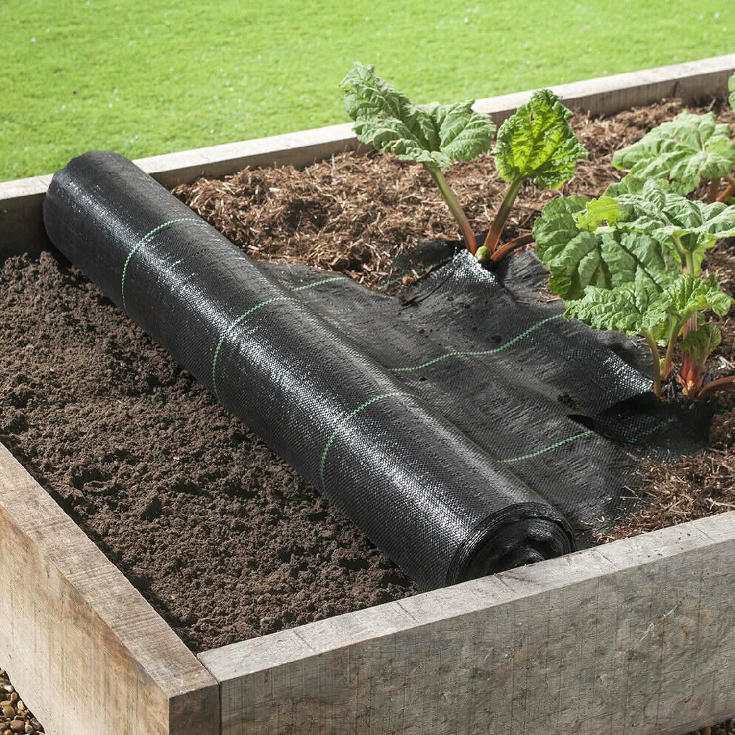 Weed Barrier Landscape Gardening Mat Fabric Woven Garden & Patio - Tophatter Daily Deals