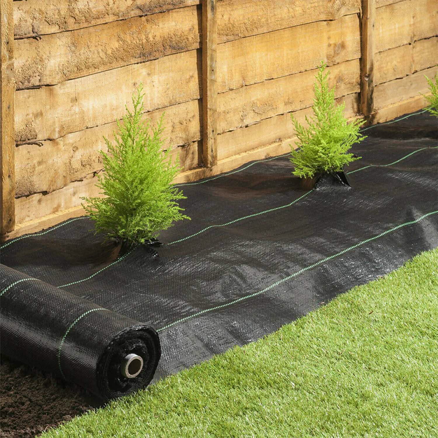 Weed Barrier Landscape Gardening Mat Fabric Woven Garden & Patio - Tophatter Daily Deals