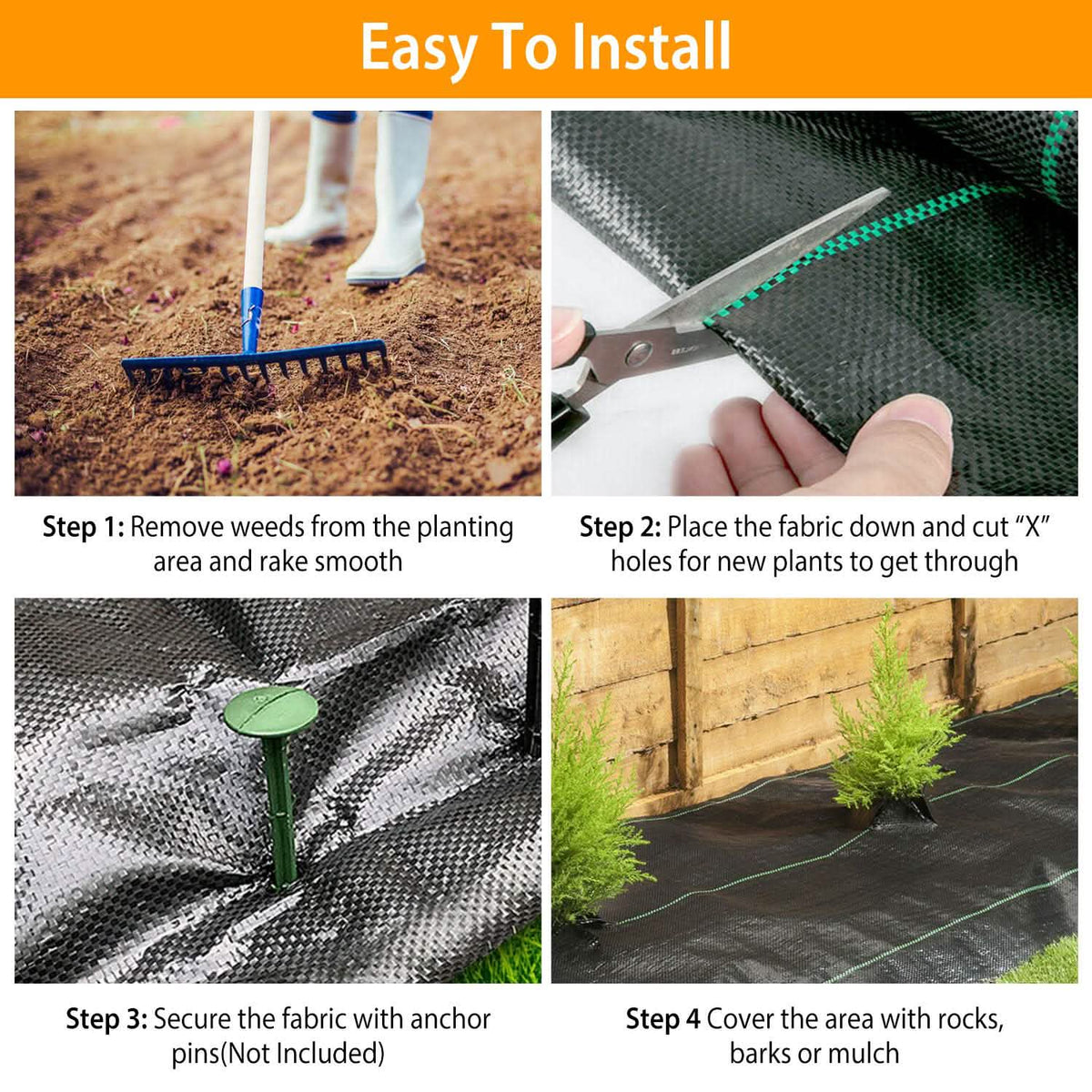 Weed Barrier Landscape Gardening Mat Fabric Woven Garden & Patio - Tophatter Daily Deals