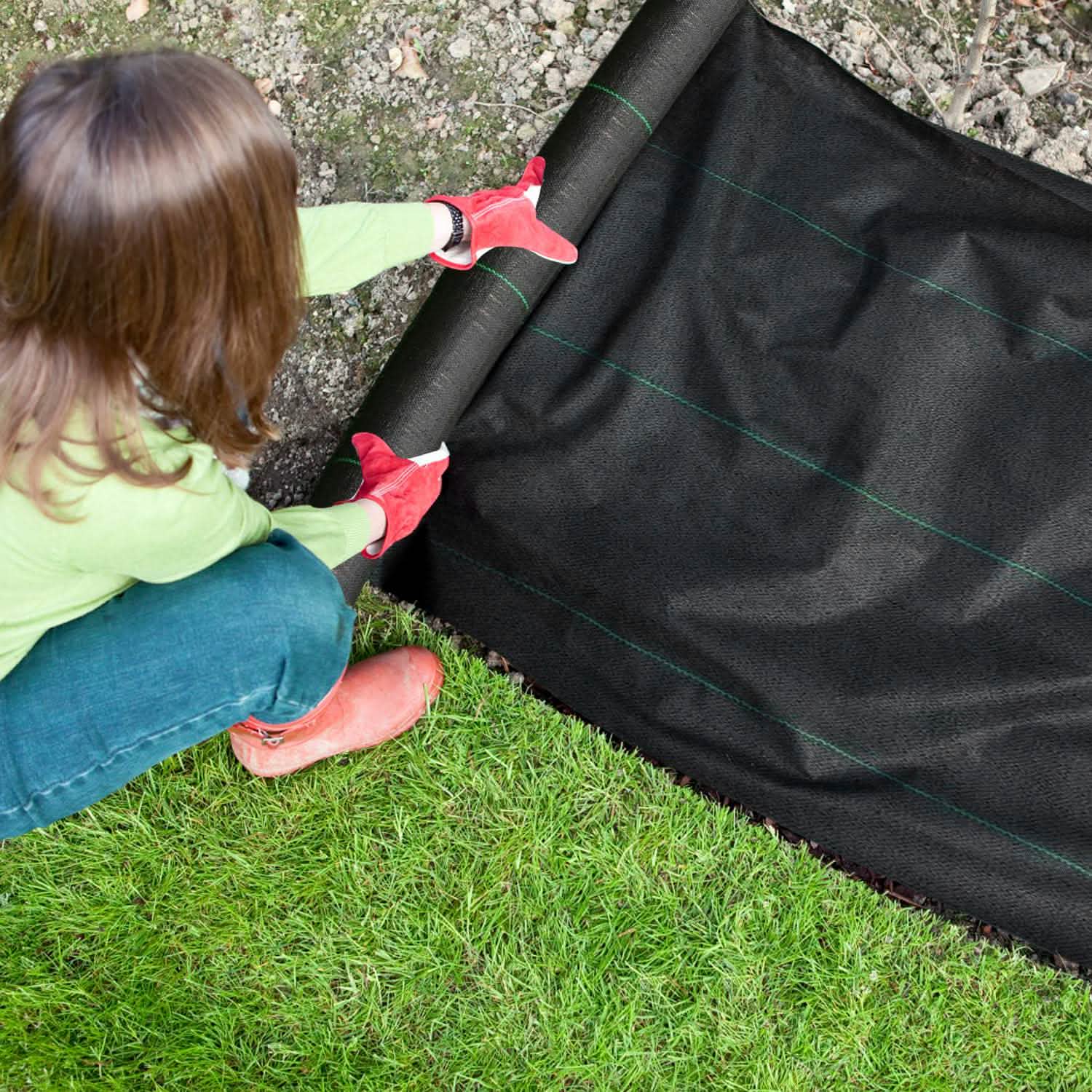 Weed Barrier Landscape Gardening Mat Fabric Woven Garden & Patio - Tophatter Daily Deals