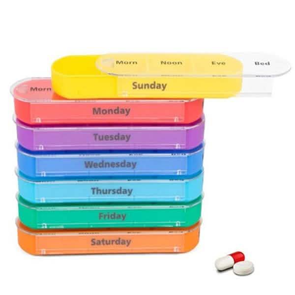Weekly Pill Organizer Dispenser Box Health & Wellness - Tophatter Daily Deals