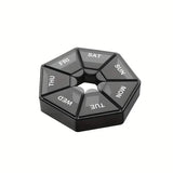 Weekly Rainbow Pill Box - 7-Grid Thickened Pill Storage Box Black Health & Wellness - Tophatter Daily Deals