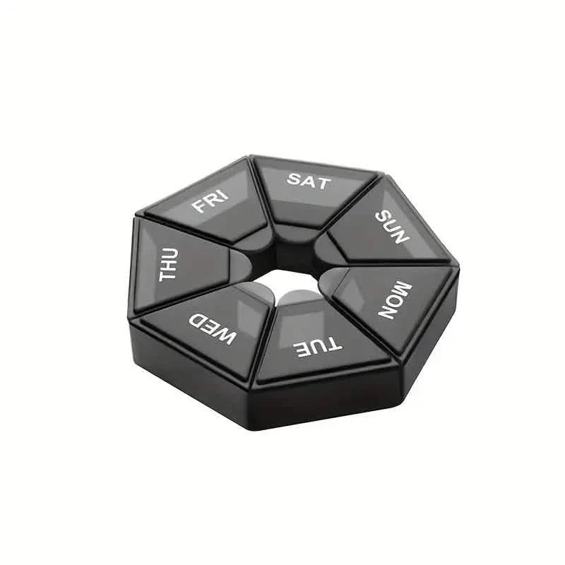 Weekly Rainbow Pill Box - 7-Grid Thickened Pill Storage Box Black Health & Wellness - Tophatter Daily Deals