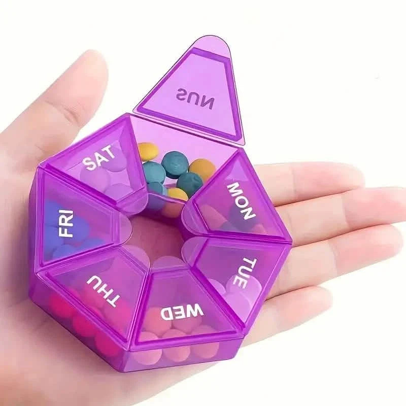 Weekly Rainbow Pill Box - 7-Grid Thickened Pill Storage Box Health & Wellness - Tophatter Daily Deals