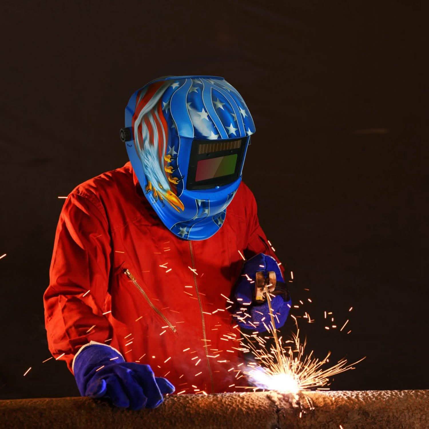 Welding Helmet Solar Powered Auto Darkening Hood with Adjustable Wide Shade Everything Else - Tophatter Daily Deals