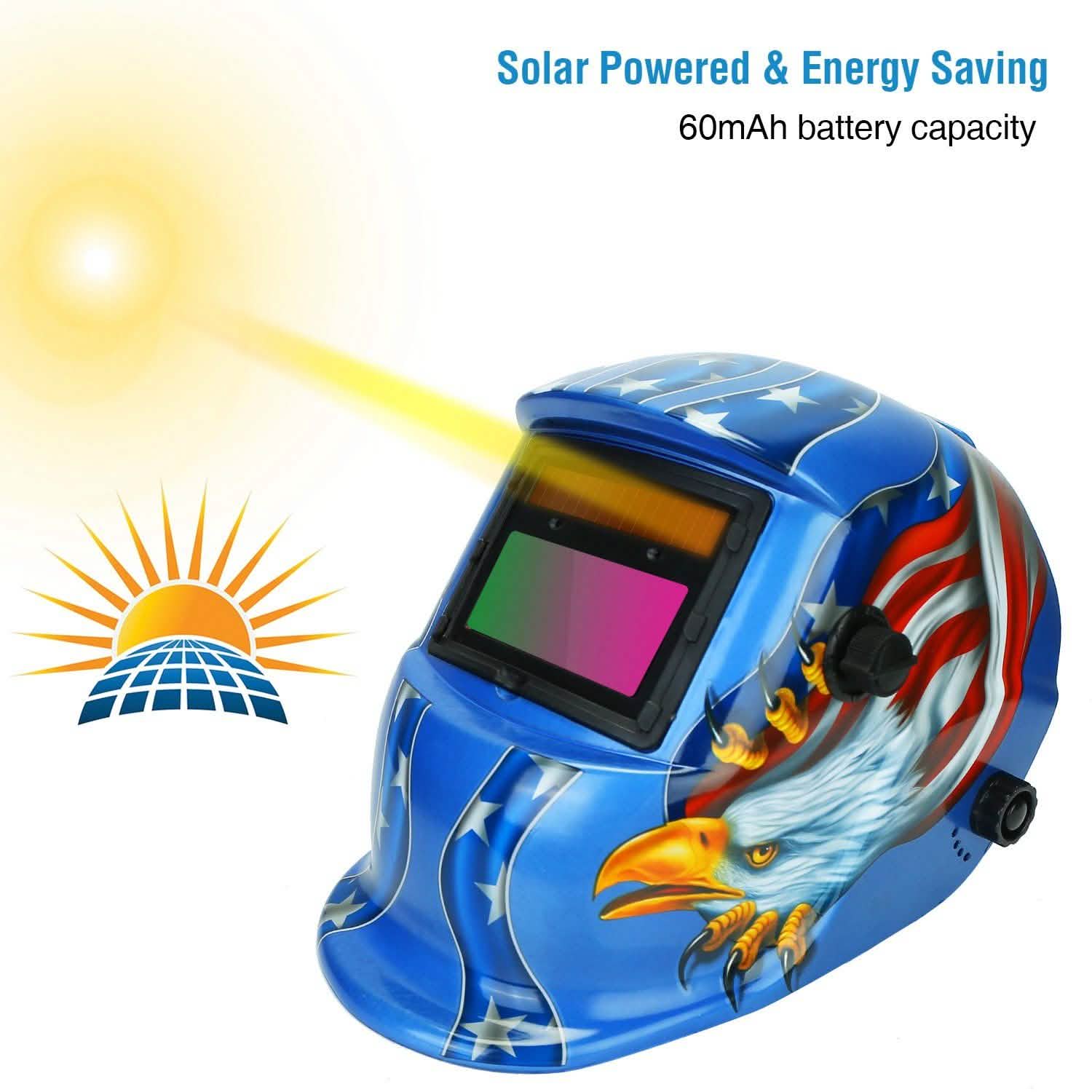 Welding Helmet Solar Powered Auto Darkening Hood with Adjustable Wide Shade Everything Else - Tophatter Daily Deals