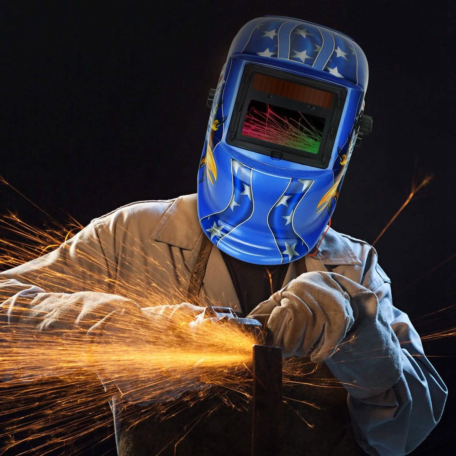 Welding Helmet Solar Powered Auto Darkening Hood with Adjustable Wide Shade Everything Else - Tophatter Daily Deals