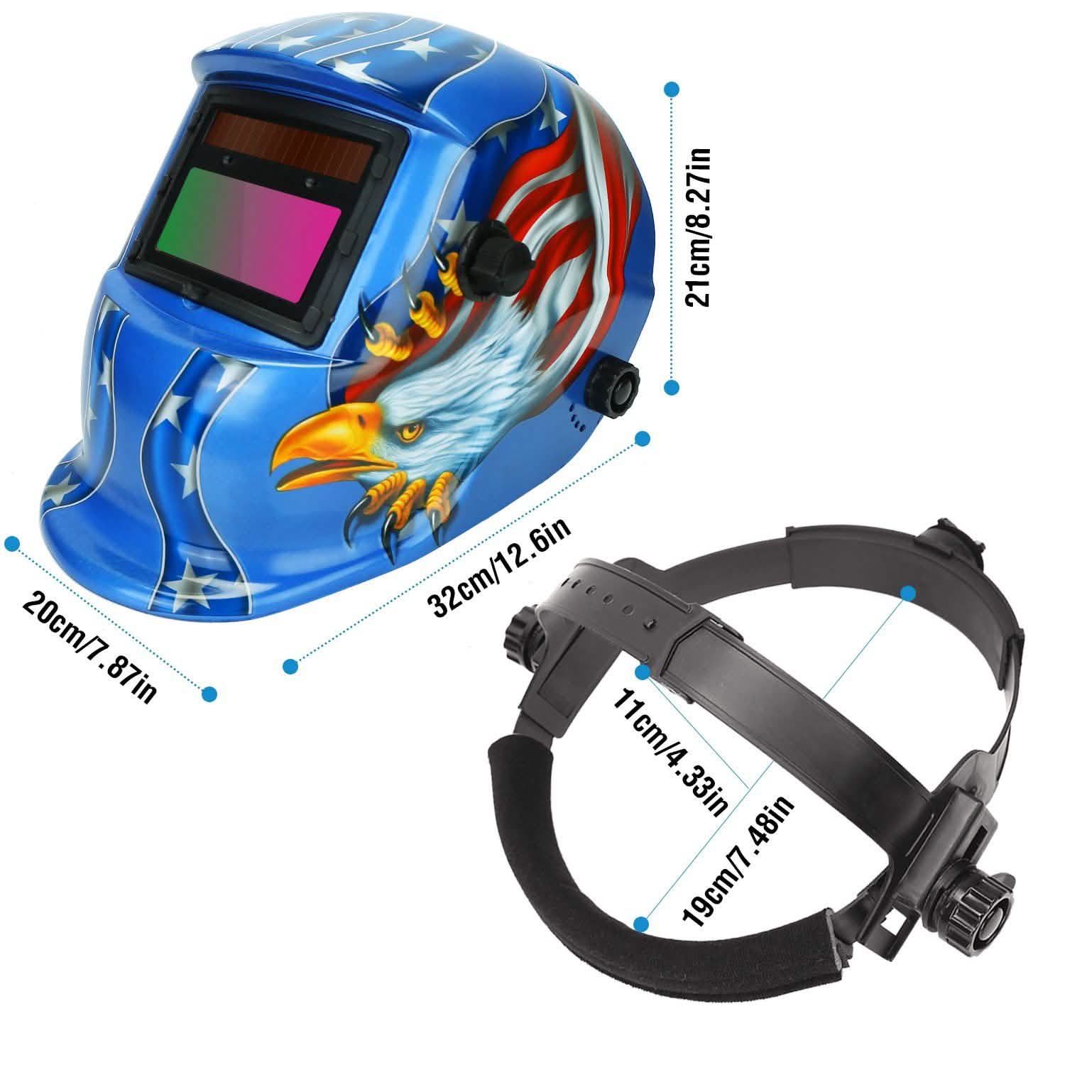 Welding Helmet Solar Powered Auto Darkening Hood with Adjustable Wide Shade Everything Else - Tophatter Daily Deals