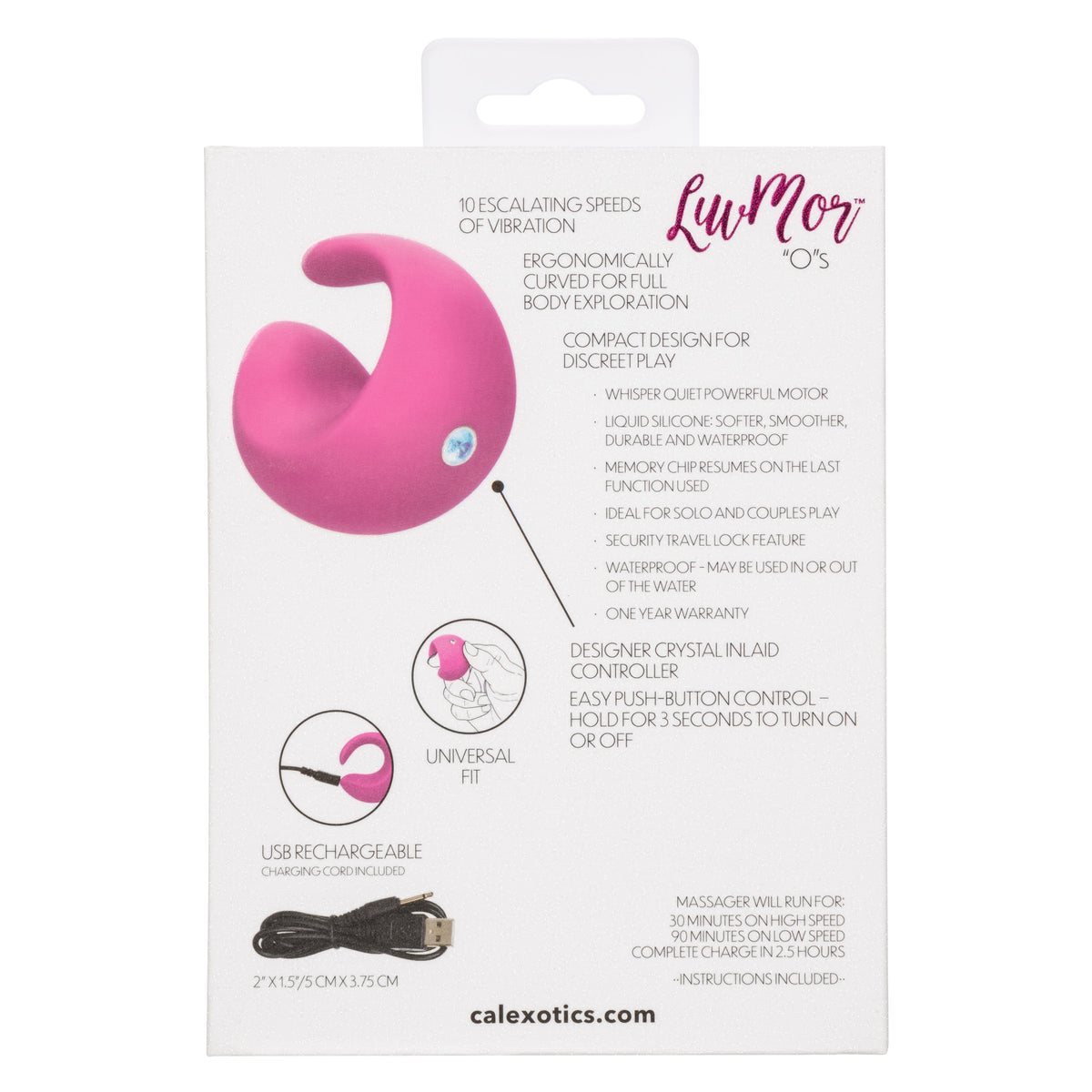 LuvMor "O"s Pink Mini Curved Massager with 10 Speeds, Liquid Silicone, Rechargeable, Waterproof > Vibrators > Finger Vibrators - Tophatter Daily Deals
