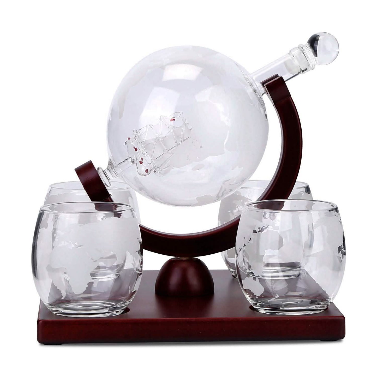 Whiskey Decanter Globe Set Wine & Dining - Tophatter Daily Deals