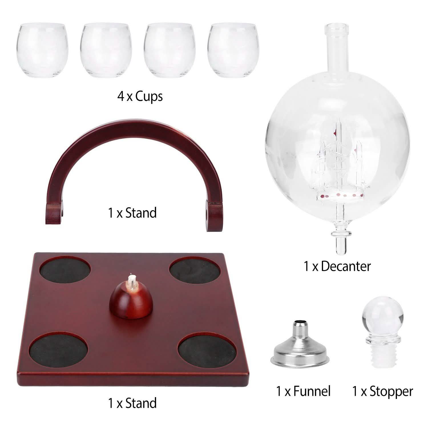 Whiskey Decanter Globe Set Wine & Dining - Tophatter Daily Deals