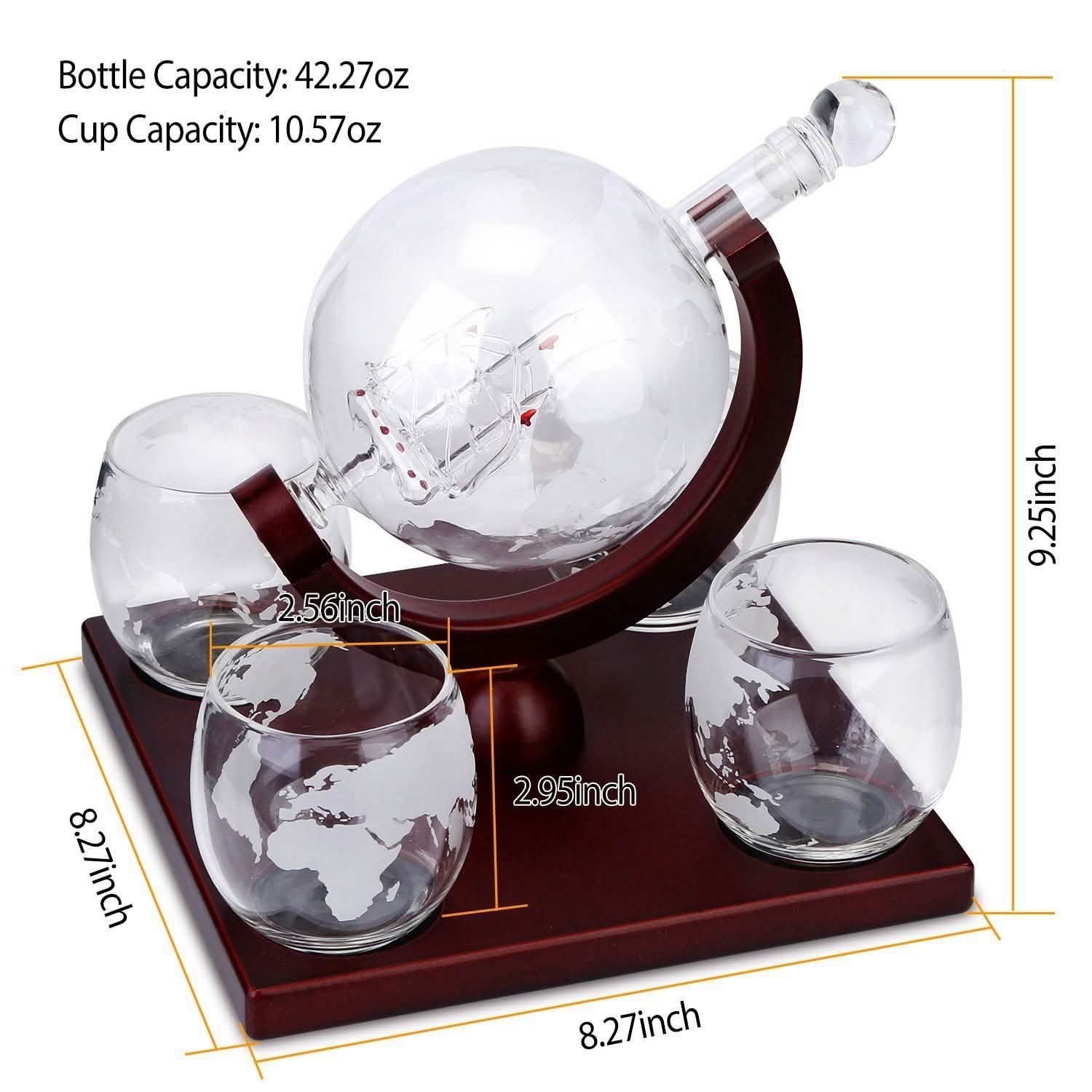 Whiskey Decanter Globe Set Wine & Dining - Tophatter Daily Deals