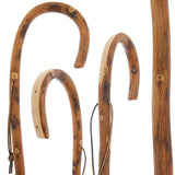 Nature-Designed Hickory Crook Cane: Rustic Natural Wood Walking Sticks - Tophatter Daily Deals