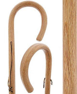 Classic Oak Crook Cane: Natural Rustic Elegance Walking Sticks - Tophatter Daily Deals