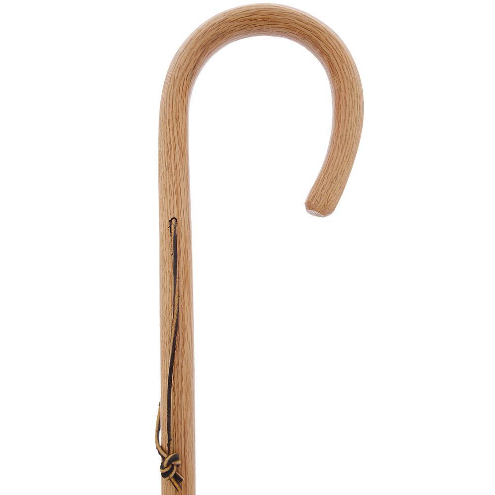 Classic Oak Crook Cane: Natural Rustic Elegance Walking Sticks - Tophatter Daily Deals