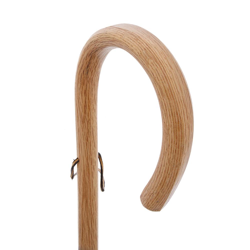 Classic Oak Crook Cane: Natural Rustic Elegance Walking Sticks - Tophatter Daily Deals