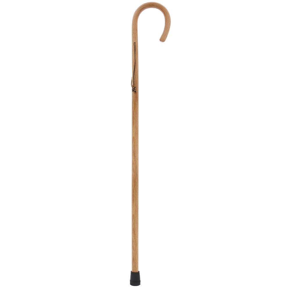 Classic Oak Crook Cane: Natural Rustic Elegance Walking Sticks - Tophatter Daily Deals