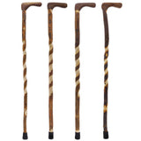 Elegant Spiral & Natural Bark Cane: Hickory & Walnut Craft Walking Sticks - Tophatter Daily Deals
