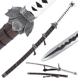 Sekiro - White Lotus Sword - Genichiro Ashina Mortal Blade Display (Straight Blade) Katana Sword - Tophatter Daily Deals