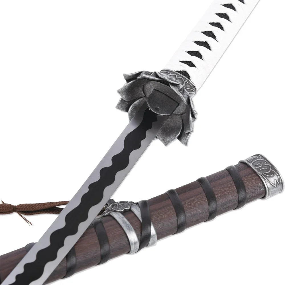Sekiro - White Lotus Sword - Genichiro Ashina Mortal Blade Display (Straight Blade) Katana Sword - Tophatter Daily Deals