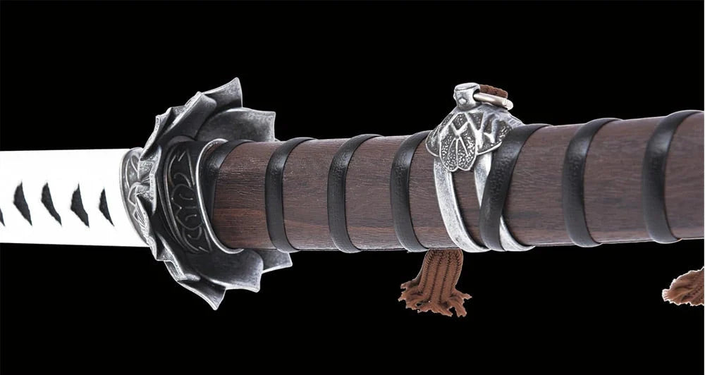 Sekiro - White Lotus Sword - Genichiro Ashina Mortal Blade Display (Straight Blade) Katana Sword - Tophatter Daily Deals