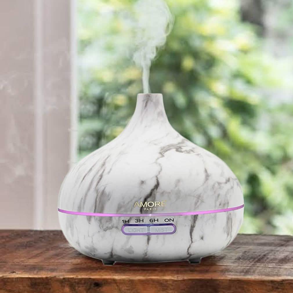 White Marble Ultrasonic Essential Oil Diffuser Health & Wellness - Tophatter Daily Deals