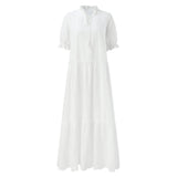 White Plus Size Ruffle Dress Midi Dresses - Tophatter Daily Deals