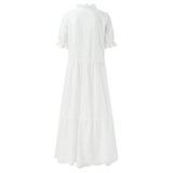 White Plus Size Ruffle Dress Midi Dresses - Tophatter Daily Deals