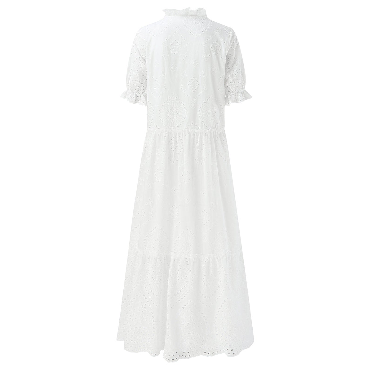 White Plus Size Ruffle Dress Midi Dresses - Tophatter Daily Deals