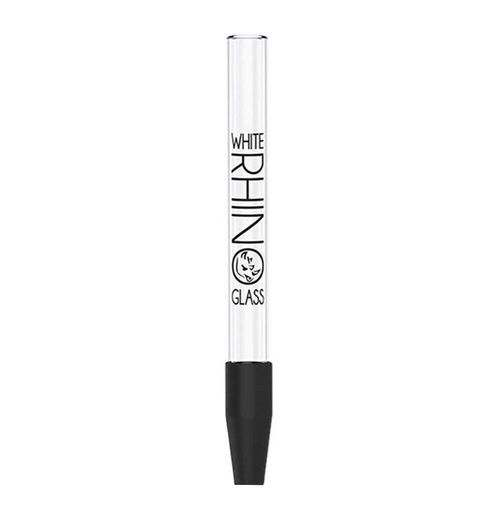 White Rhino Dab Straw & Silicone Cap Glass Dab Straws - Tophatter Daily Deals